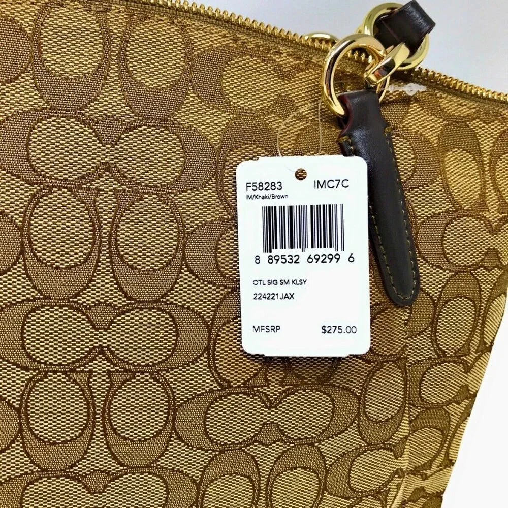 Like New Coach Kelsey Signature Khaki Shoulder Bag Purse - Picture 6 of 15
